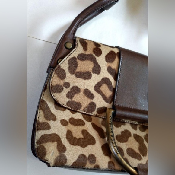 Authentic Dolce & Gabbana Leopard Print Calf Hair and Leather Shoulder Bag - Picture 14 of 16